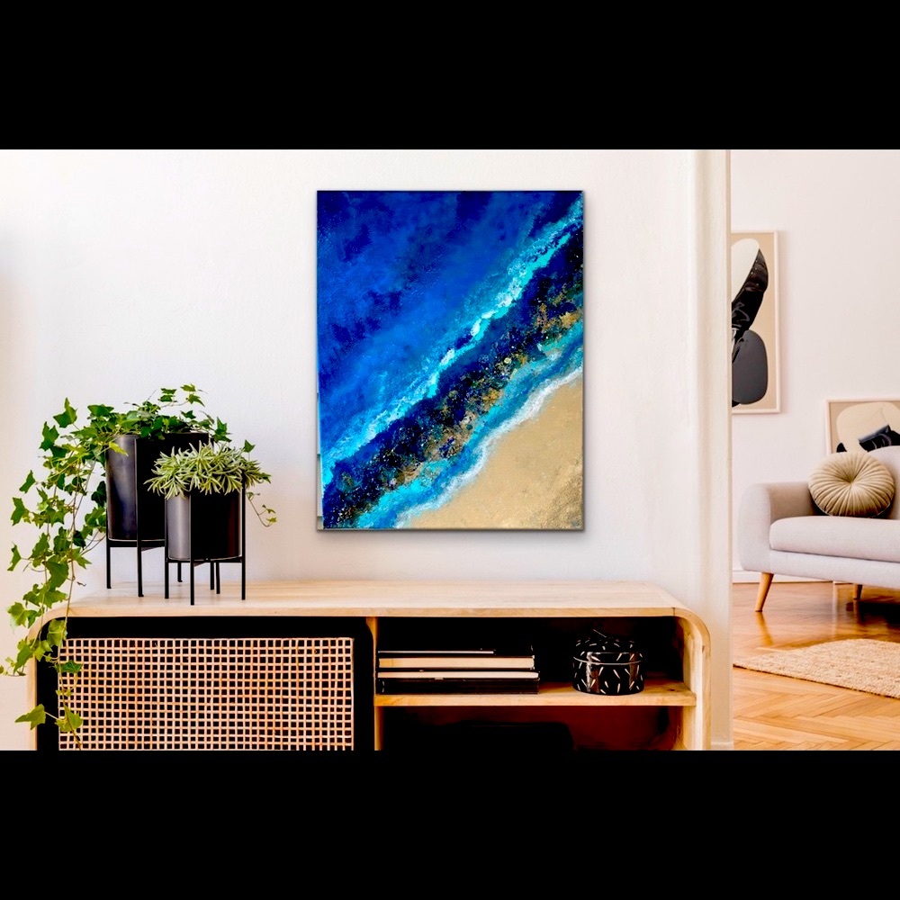 16 x 20 painting, mixed media, original art - Picture 2 of 9